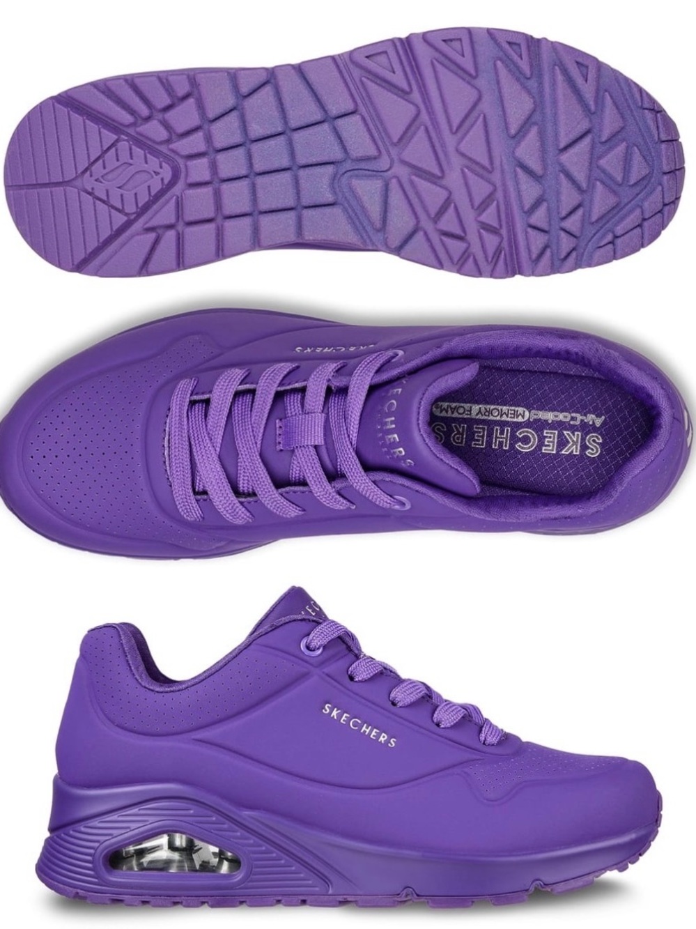 Skechers Women’s Uno Night Shades Purple Sneakers – Worn Once - Picture 2 of 3